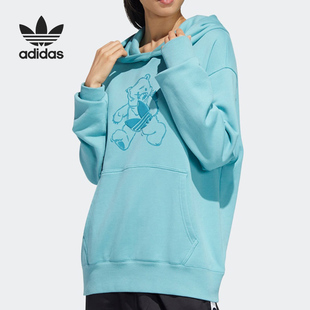 Adidas 三叶草女子卡通印花宽松连帽卫衣HJ7822 阿迪达斯正品