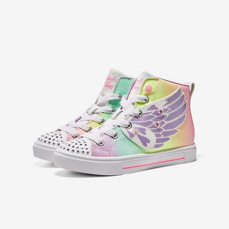 斯凯奇女童舒适中帮防滑运动板鞋