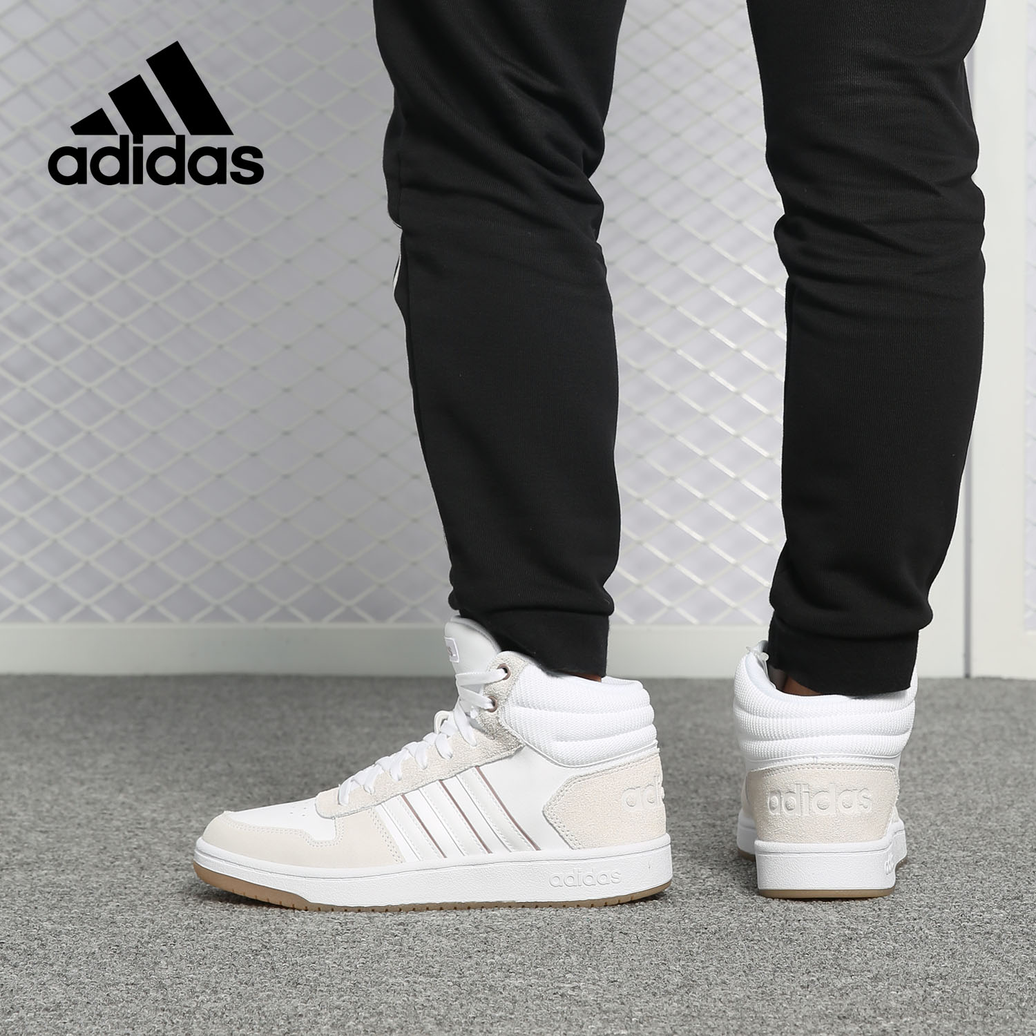 Adidas/阿迪达斯正品女子春夏NEO运动高帮休闲板鞋B42109