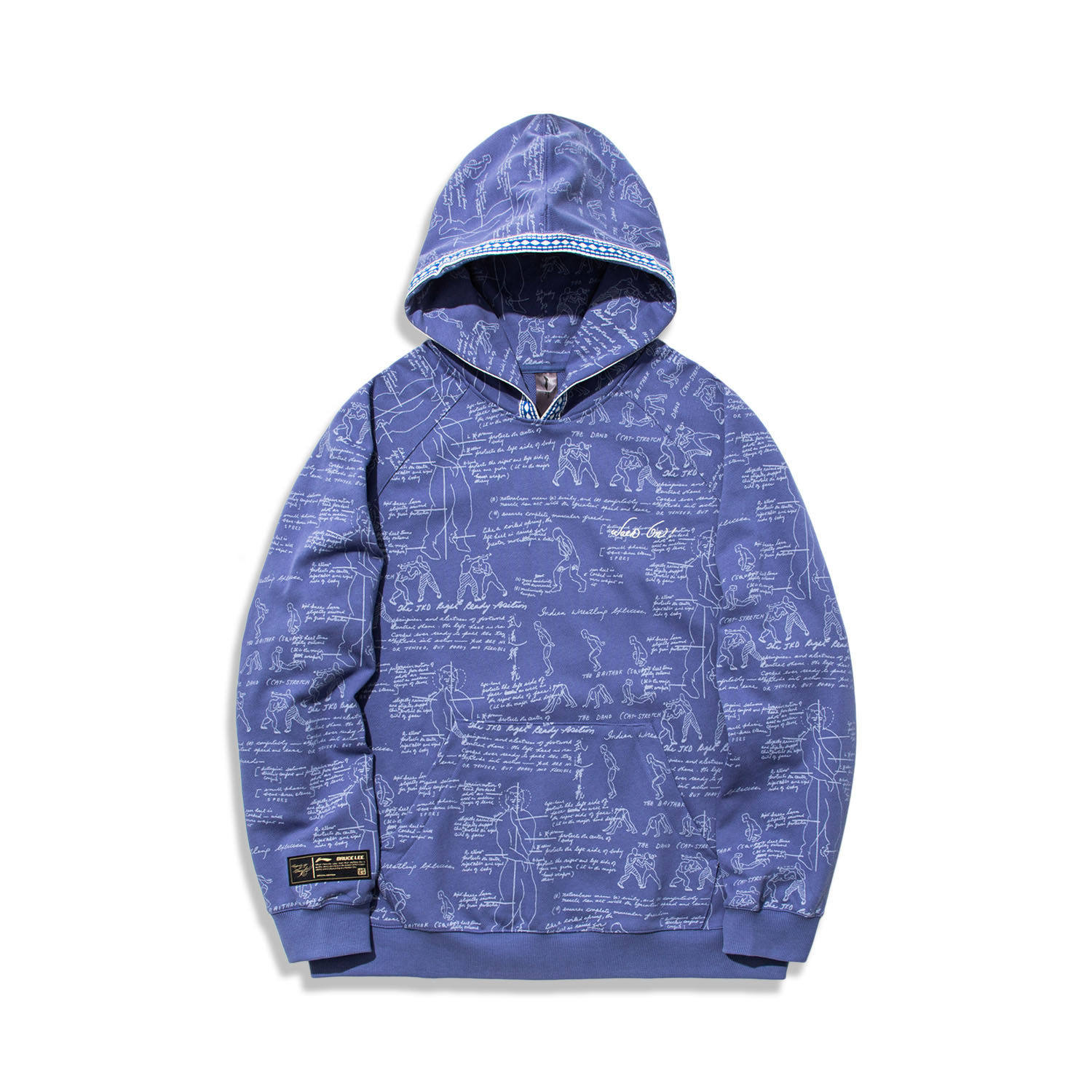 Lining/李宁正品冬季男女功夫系列宽松套头运动连帽卫衣AWDTC77