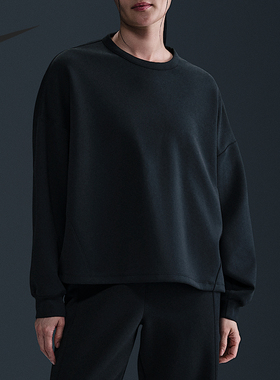 Nike/耐克官方正品2025春夏款女士宽松圆领针织卫衣HQ8194-010