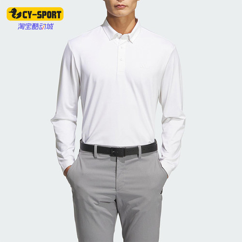 Adidas/阿迪达斯正品2025男士透气套头翻领运动长袖POLO衫JM7115