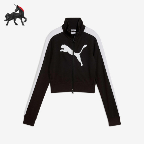 Puma/彪马正品ARCHIVE T7 Sl女士运动短款修身针织外套634052-01