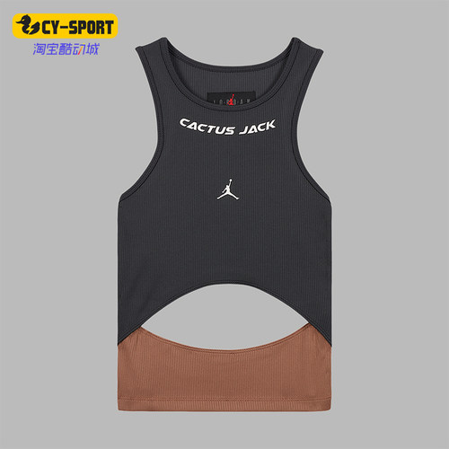 Nike/耐克正品2025 JORDAN女士印花无袖运动圆领T恤DX6172-070