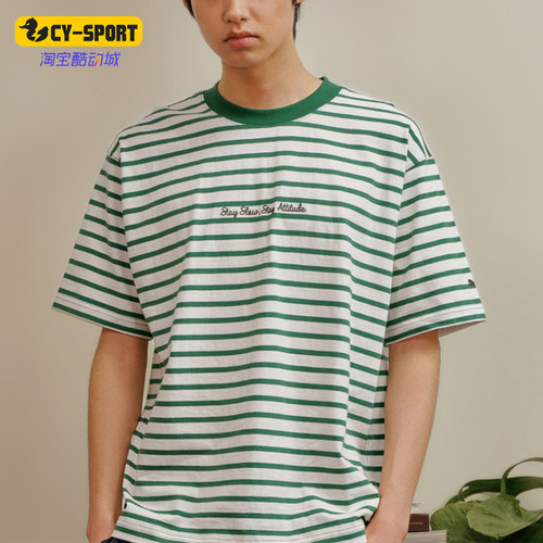 Puma/彪马正品男士休闲条纹印花舒适运动短袖T恤638991-87