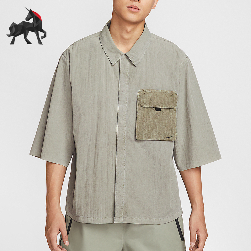 Nike/耐克正品2025夏季款男士口袋宽松经典翻领短袖HJ2955-320
