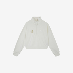 Puma/彪马正品春季新款女士简约舒适半拉链宽松卫衣625533-65