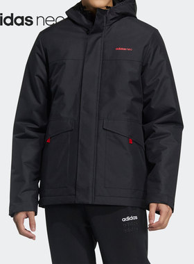 Adidas/阿迪达斯正品 NEO 男子连帽时尚运动休闲棉衣GP4853