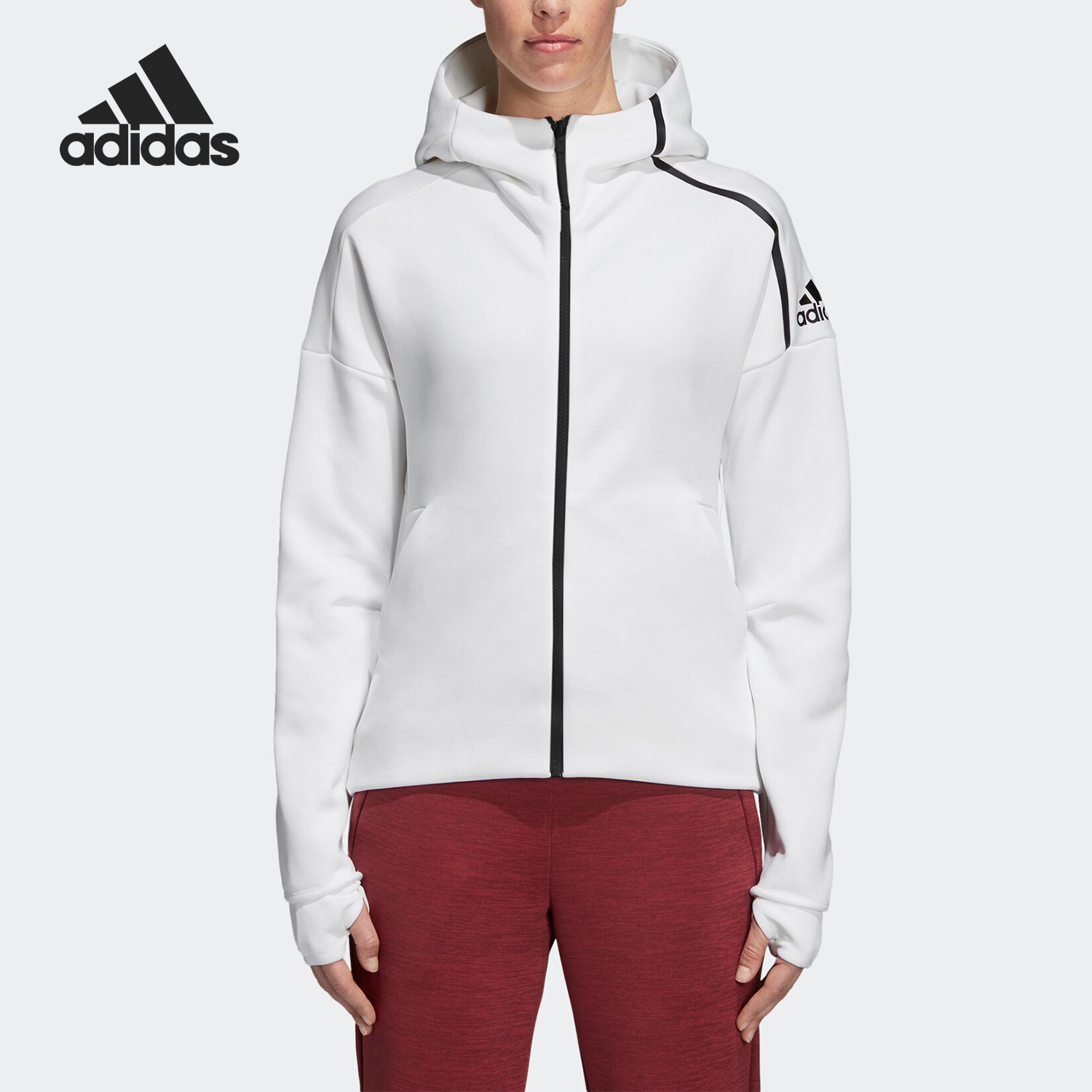 Adidas/阿迪达斯官方正品新款女子运动针织休闲夹克外套 BQ0099,运动服/休闲服装,运动茄克/外套,淘宝优惠券,粉丝福利购,淘宝优惠卷