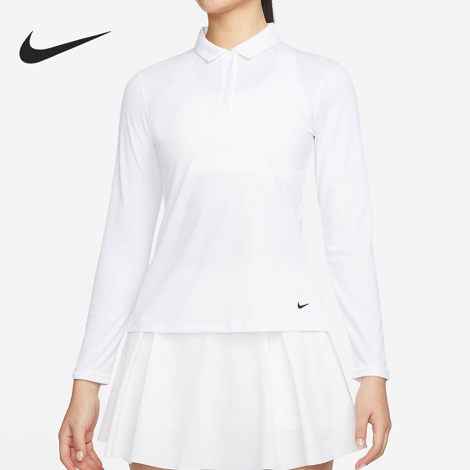 Nike/耐克官方正品Dri-FIT女士翻领高尔夫运动长袖T恤DH2317-100