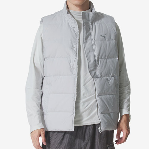 Puma/彪马正品2025冬季款男士立领简约休闲保暖羽绒马甲528707-61