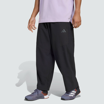 Adidas/阿迪达斯正品XL新款男黑色轻盈宽松经典速干长裤JN3679