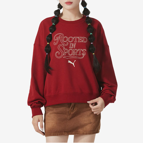 彪马女士时尚印花字母休闲卫衣