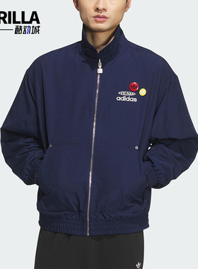 Adidas/阿迪达斯正品三叶草男士日常运动宽松翻领耐穿外套KC0135