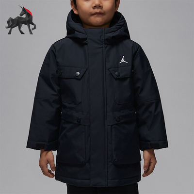 Nike/耐克正品JORDAN小童运动保暖日常连帽休闲羽绒服IQ9926-010
