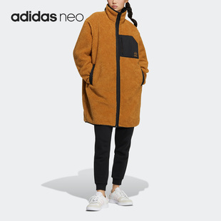 阿迪达斯官方正品 Adidas NEO新款 女子运动两面穿摇粒绒外套HN2448