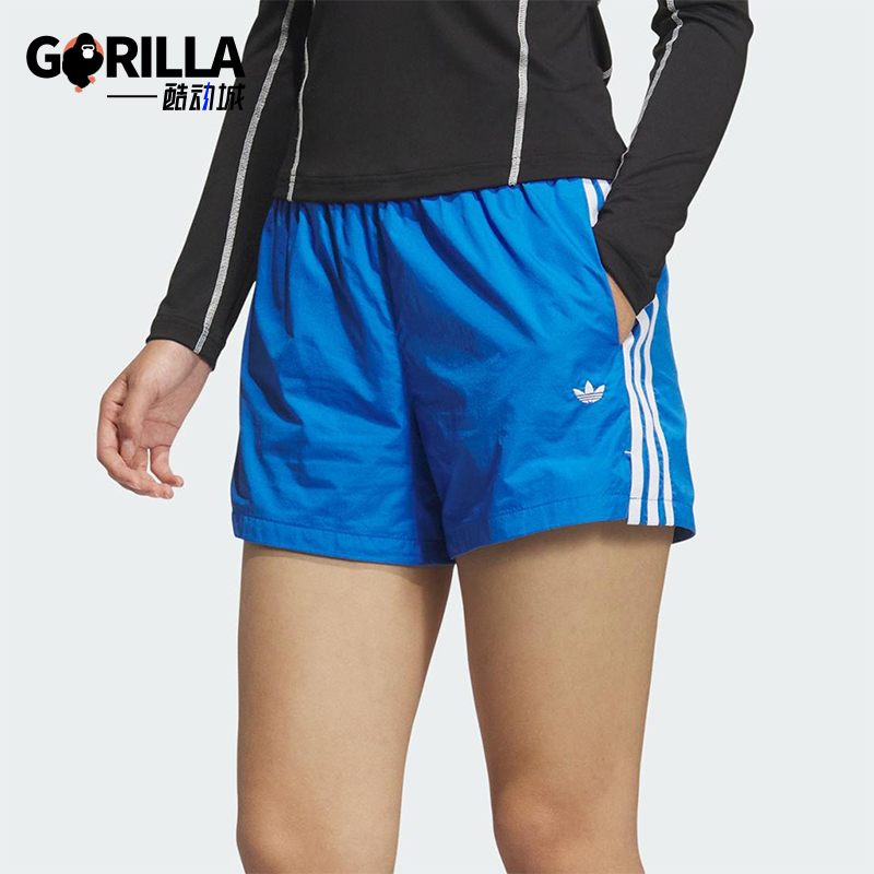 Adidas/阿迪达斯正品三叶草女士宽松三条纹经典透气短裤KF0320