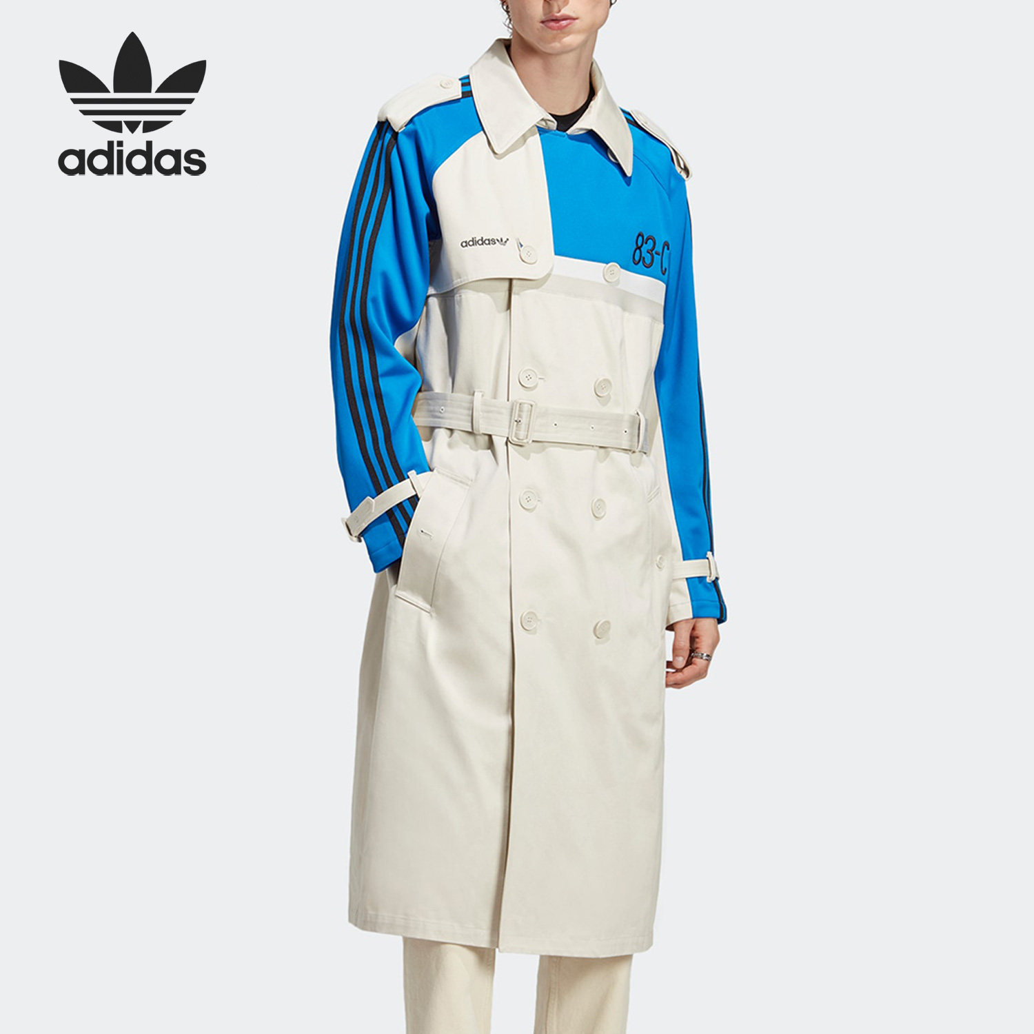 Adidas/阿迪达斯官方正品三叶草男子运动长款翻领大衣外套IA2466