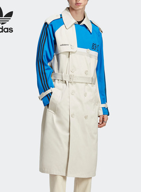 Adidas/阿迪达斯官方正品三叶草男子运动长款翻领大衣外套IA2466