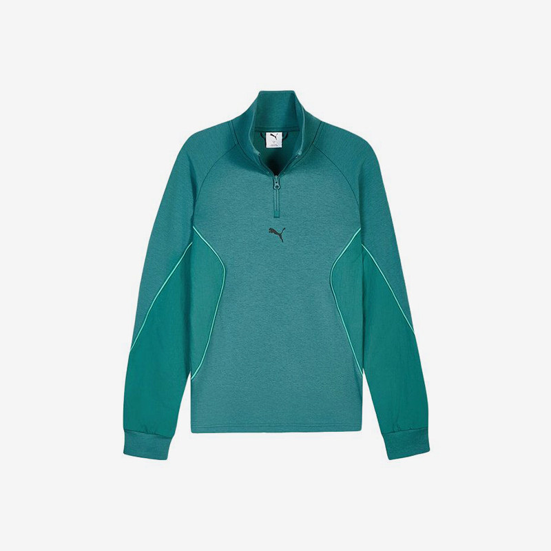 Puma/彪马官方正品针织套头长袖卫衣新款男绿色立领卫衣694201-41