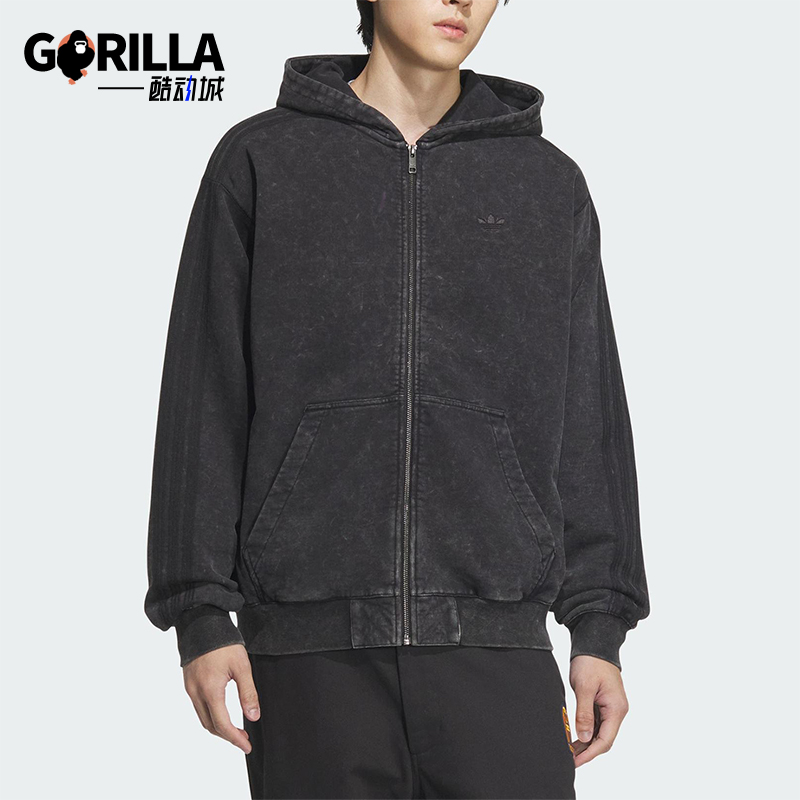 Adidas/阿迪达斯正品春季新款男士水洗做旧休闲外套KA2315