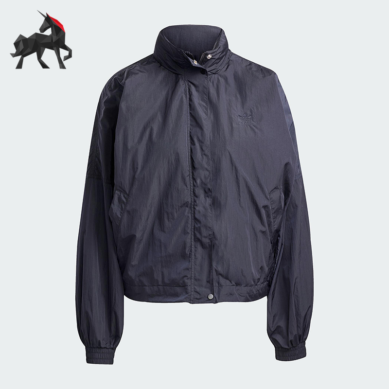 Adidas/阿迪达斯正品三叶草女士梭织立领拉链运动夹克外套JD2583