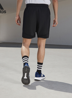 Adidas/阿迪达斯正品男子夏季休闲运动透气五分短裤DU1577
