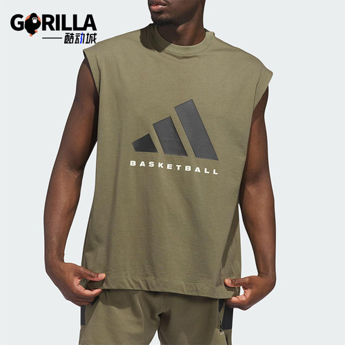 Adidas/阿迪达斯正品2025夏季款男女宽松运动套头圆领背心JX5589