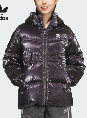 Adidas/阿迪达斯官方正品三叶草女士保暖仿皮运动羽绒服JD3780