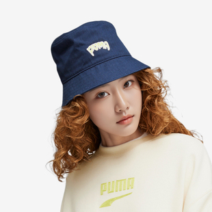 女士经典 Puma 新款 彪马正品 简约刺绣休闲运动渔夫帽 2024秋季