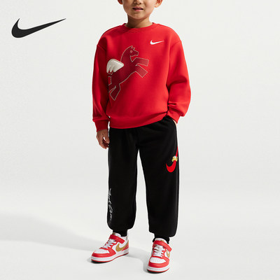 Nike/耐克正品2026春季款小童圆领针织束脚套装IU5340-010