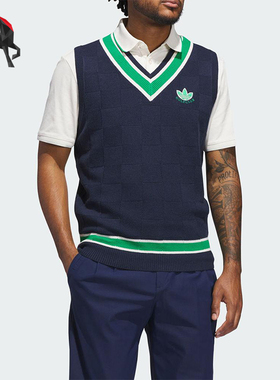 Adidas/阿迪达斯正品三叶草男士无袖高尔夫运动针织马甲JN9736