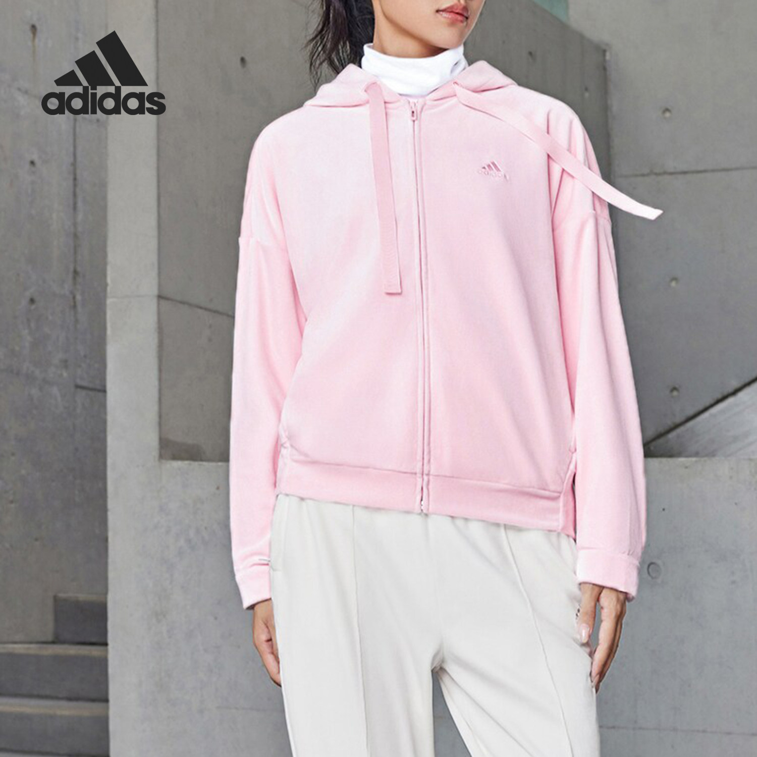 Adidas/阿迪达斯官方正品丝绒女士运动休闲连帽夹克外套IV7565,运动服/休闲服装,运动茄克/外套,淘宝优惠券,粉丝福利购,淘宝优惠卷