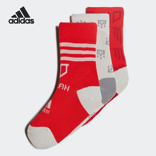 透气运动袜三双装 Adidas 儿童时尚 新款 GU4312 阿迪达斯正品