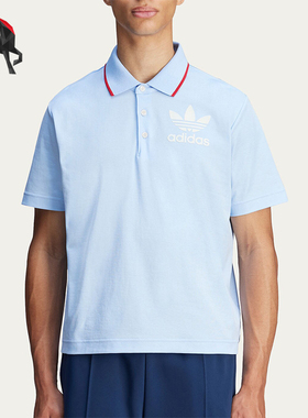 Adidas/阿迪达斯正品短袖Polo衫新款男经典浅蓝色POLO衫JJ2943