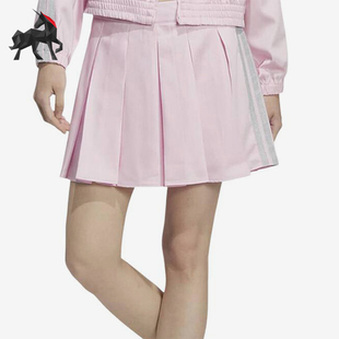 Adidas/阿迪达斯正品条纹运动休闲短裙新款经典女舒适短裙KR7604