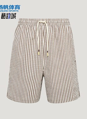 Adidas/阿迪达斯正品三叶草男士亲肤运动条纹柔软短裤KX0698