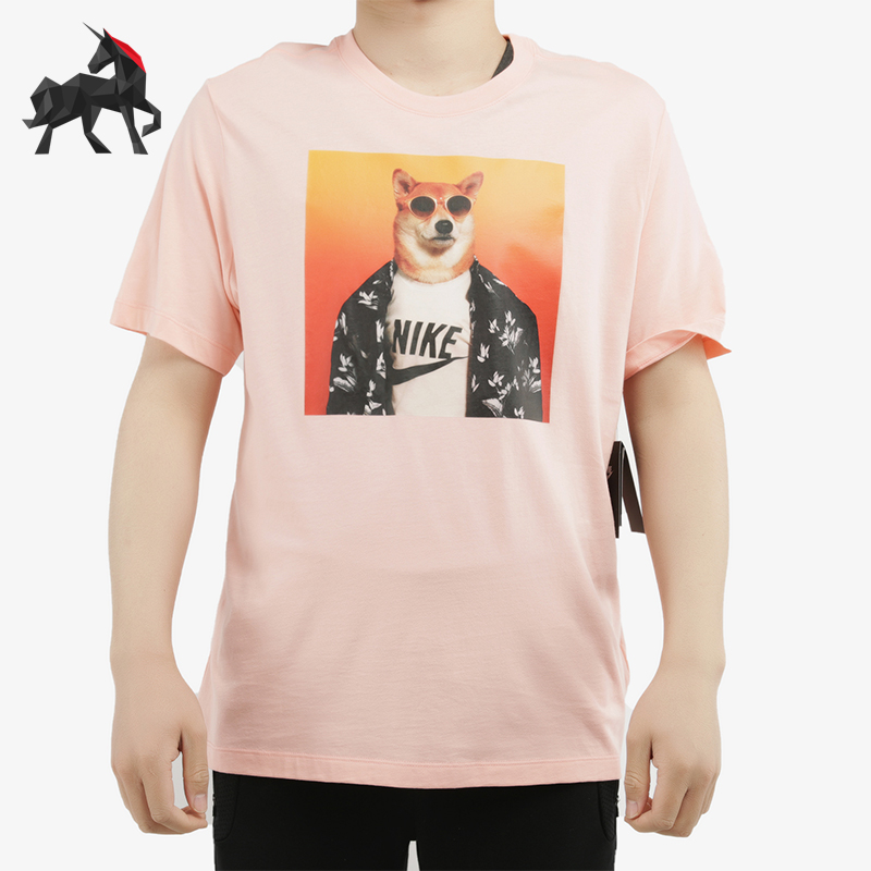 Nike/耐克正品2025男士运动图案印花圆领休闲短袖T恤BQ0186-697