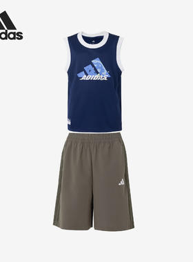 Adidas/阿迪达斯官方正品2025夏季款儿童复古透气宽松套装JM7992