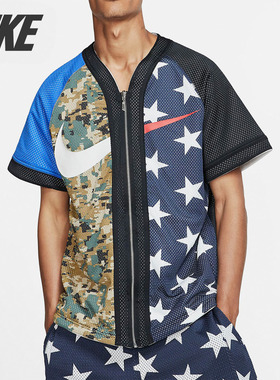 Nike/耐克正品 T恤 大logo撞色解构网眼短袖 AV8269-010