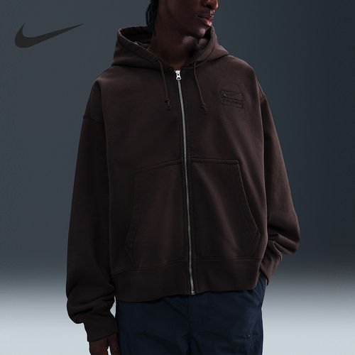 Nike耐克正品Stussy联名男女连帽拉链款宽松长袖卫衣FJ9176-261