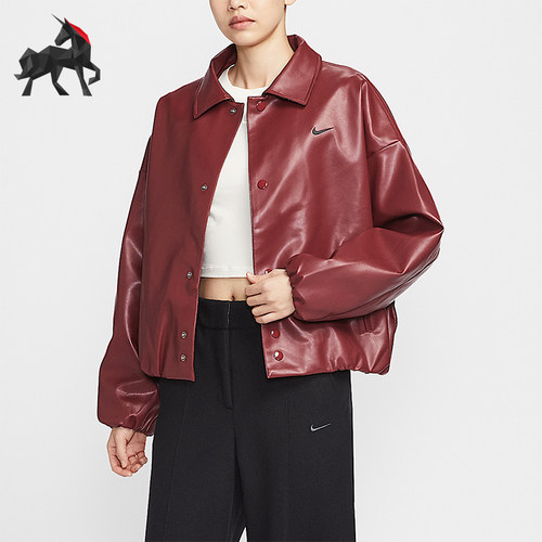 Nike/耐克正品2025冬季款女士日常翻领刺绣耐穿外套IO0477-677