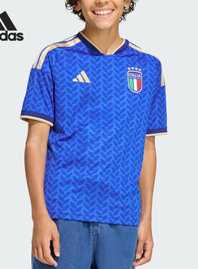 Adidas/阿迪达斯正品ITALY 26大童运动足球透气修身短袖JY7585