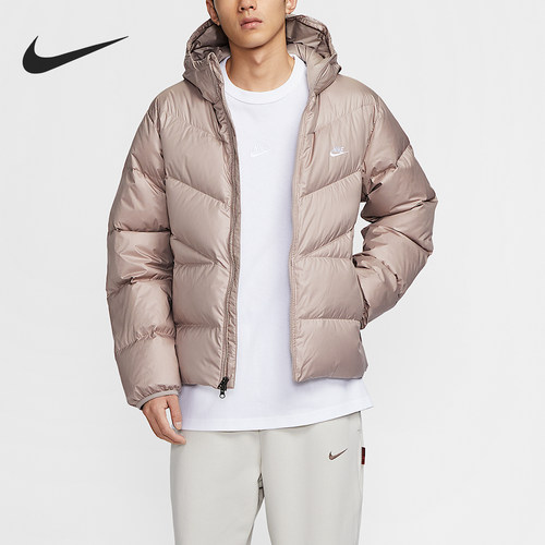 耐克男士防风保暖连帽羽绒服
