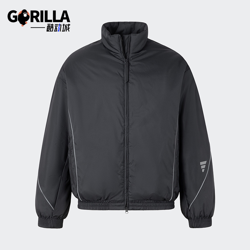 阿迪达斯男士休闲立领保暖棉服