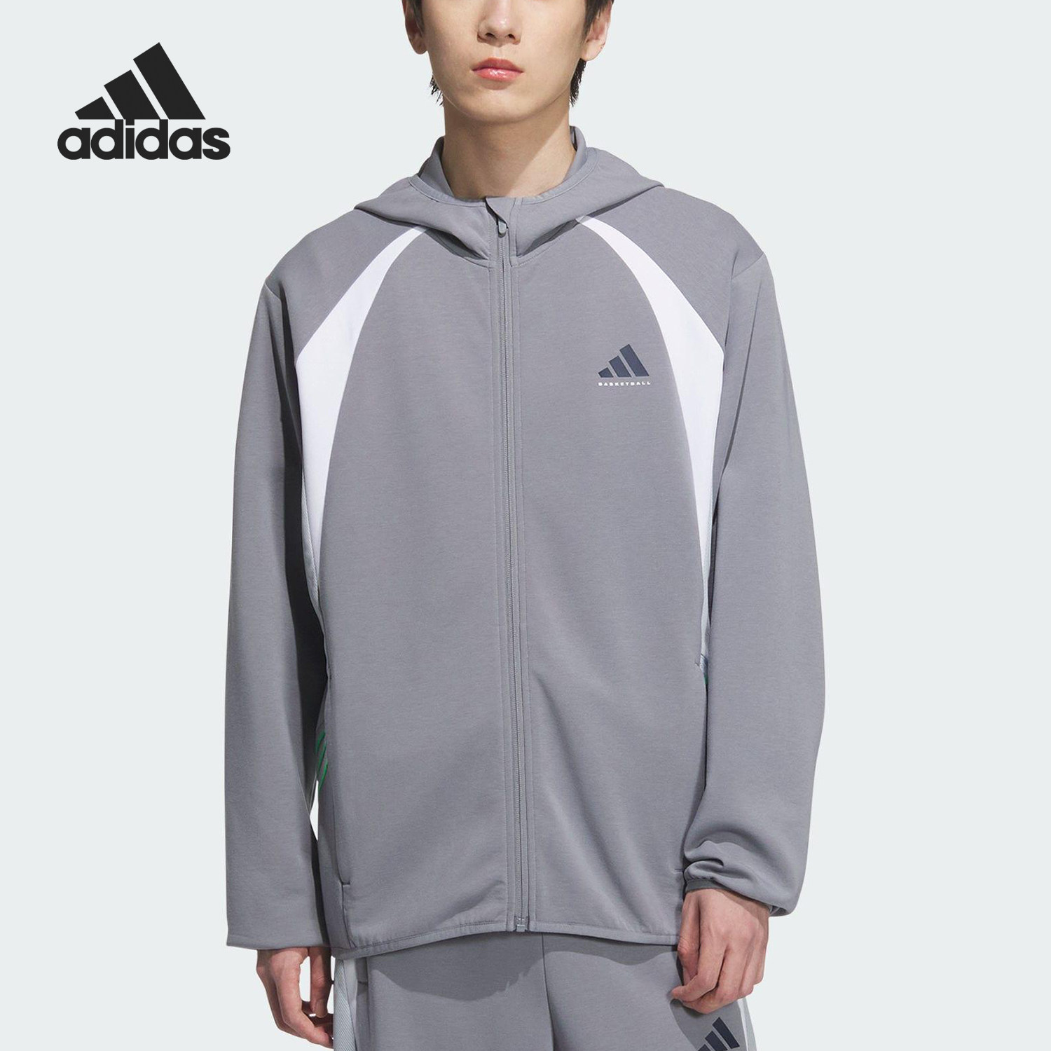 Adidas/阿迪达斯官方正品2025秋季款男士篮球拼接连帽外套KC0331