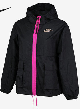 Nike/耐克正品女子梭织防风工装连帽运动夹克外套 DD2089-010