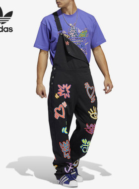 Adidas/阿迪达斯正品2022新款三叶草男女休闲背带裤HC3090
