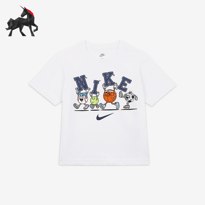 Nike/耐克正品2026春季款小童日常圆领套头透气短袖IR8081-100