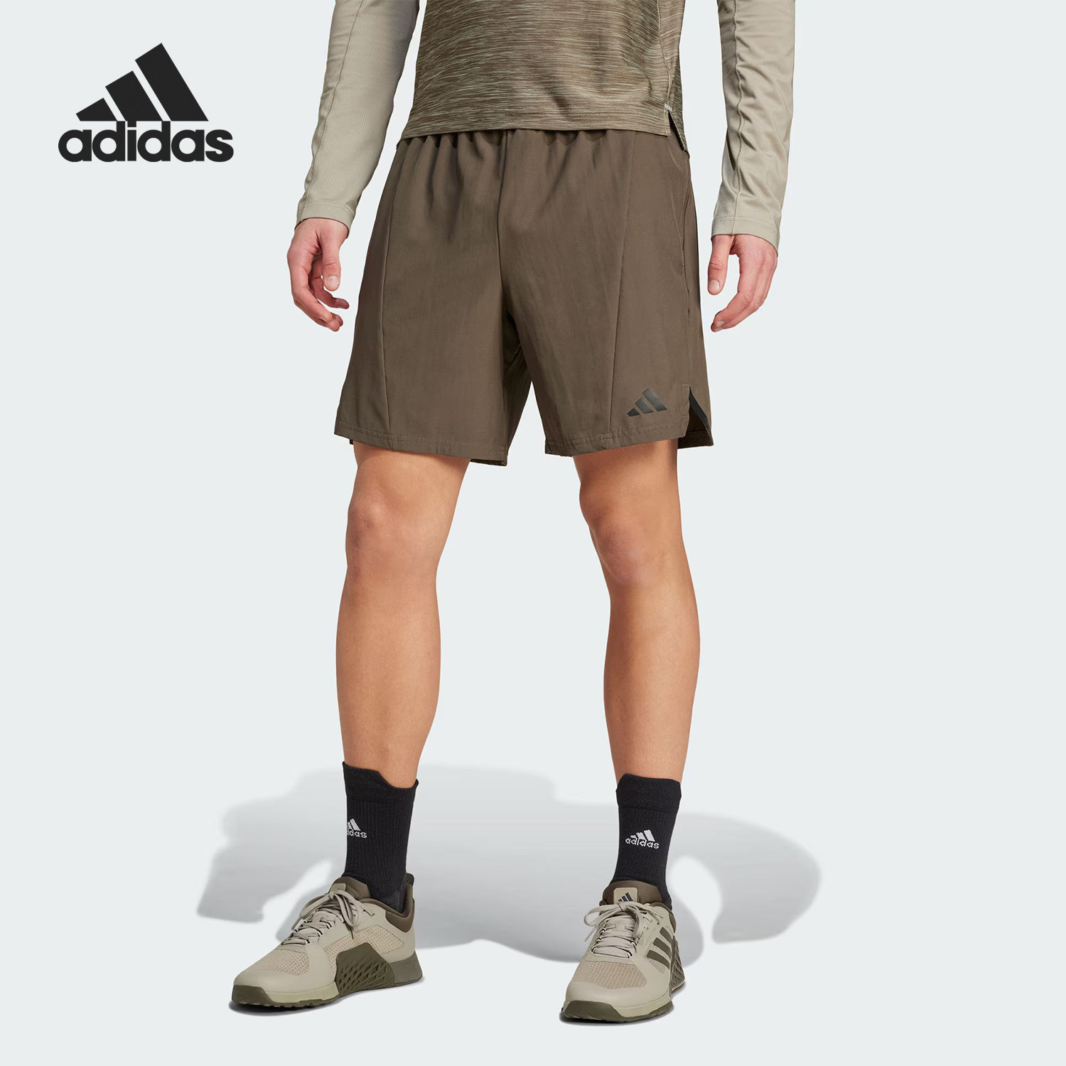 Adidas/阿迪达斯正品D4T SHORT男士梭织健身复古短裤IX9134